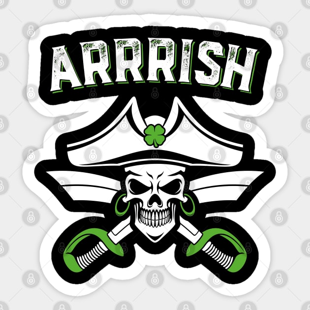 Arrish Irish Pirate Funny St Patricks Day Sticker by trendingoriginals